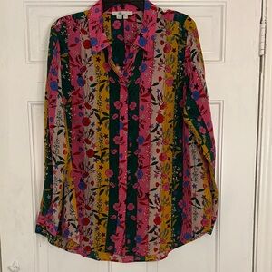Boden Multicolor Floral Stripe Button-Down Shirt